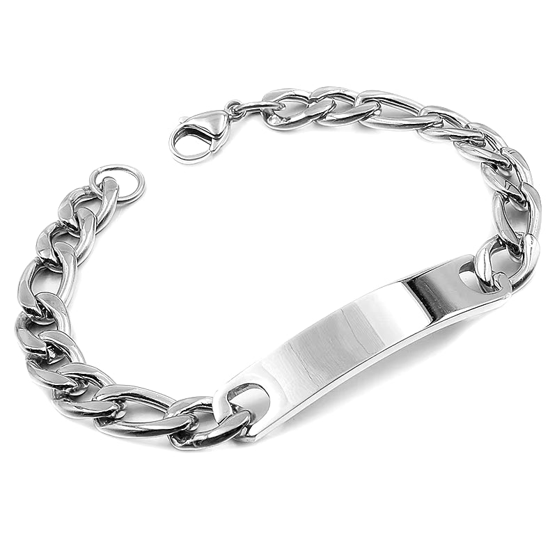Stainless Steel ID Bracelet for Women Men 2025 Jewellery Fashion Chain Cuff,4 Colors, Wholesale Items,Wb001