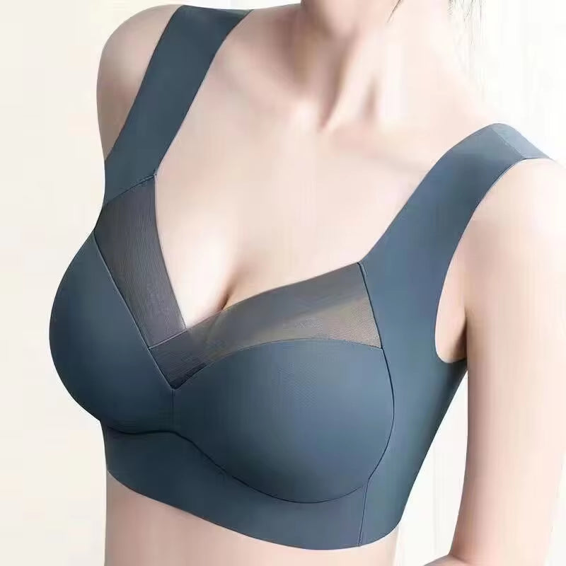 Seamless Push-Up Mesh Patchwork Bralette